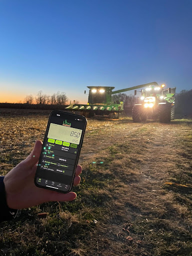 The inside of a tractor cab